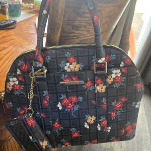 Steve Madden Black and Red Floral Crossbody Bag